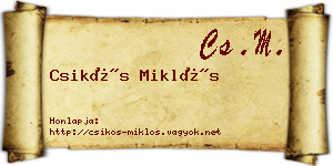 Csikós Miklós névjegykártya