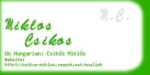 miklos csikos business card